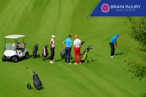 Grupo jugando golf